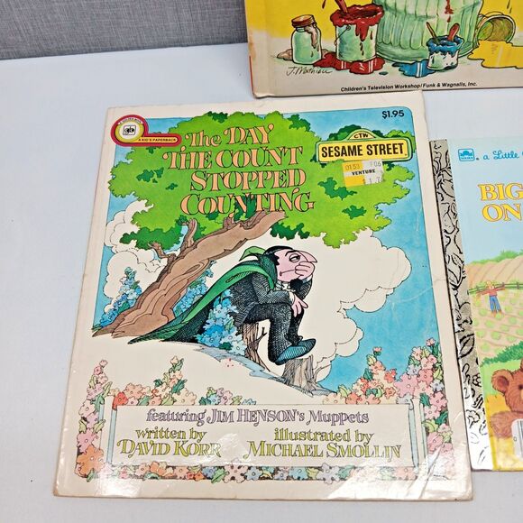 Vintage Sesame Street Books Jim Henson Muppets Big Bird Count Oscar Lot 3 - Picture 3 of 8